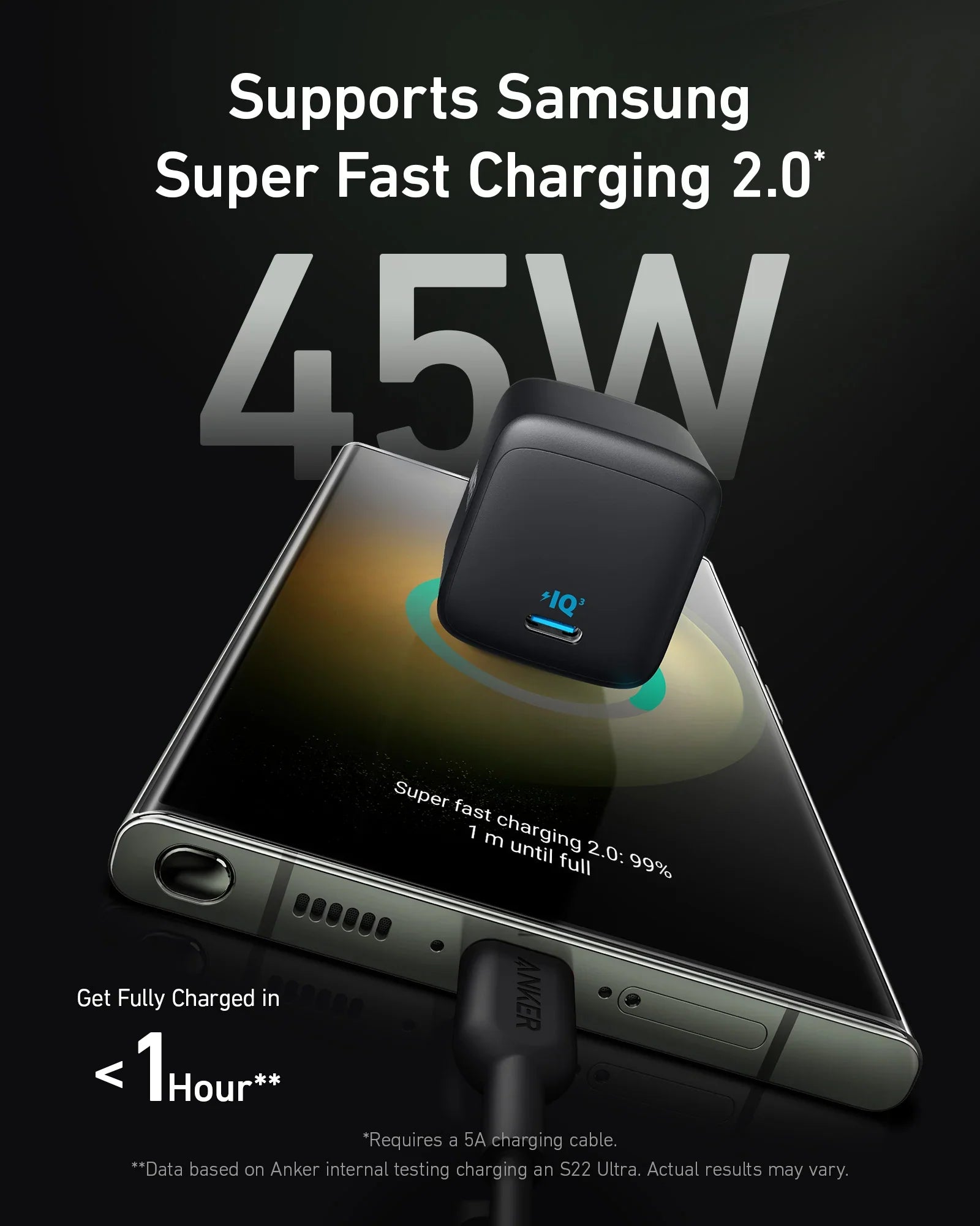 A2643G11 Anker 313 Charger (45W)Black