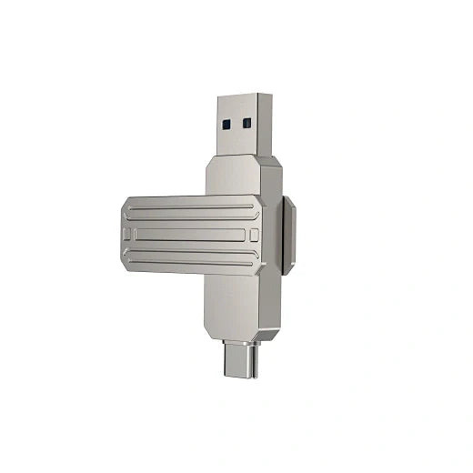 2-IN-1 Portable Zinc Alloy USB3.2 Fast data transfer Flash Drive Memory FD003 -128GB - WiWU