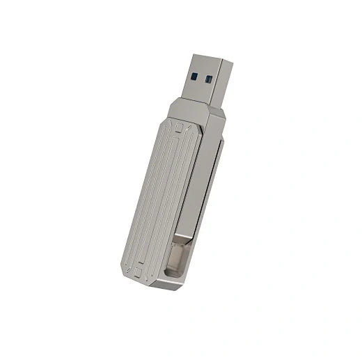 2-IN-1 Portable Zinc Alloy USB3.2 Fast data transfer Flash Drive Memory FD003- 64GB - WiWU