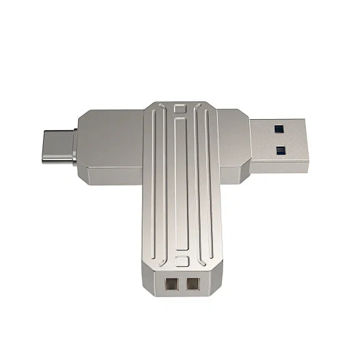 2-IN-1 Portable Zinc Alloy USB3.2 Fast data transfer Flash Drive Memory FD003- 64GB - WiWU