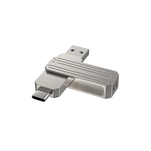 2-IN-1 Portable Zinc Alloy USB3.2 Fast data transfer Flash Drive Memory FD003 -128GB - WiWU