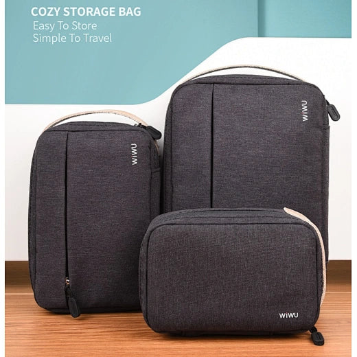 Cozy Organise Bag Electronic Storage Bag with Double Layers - Black - WiWU