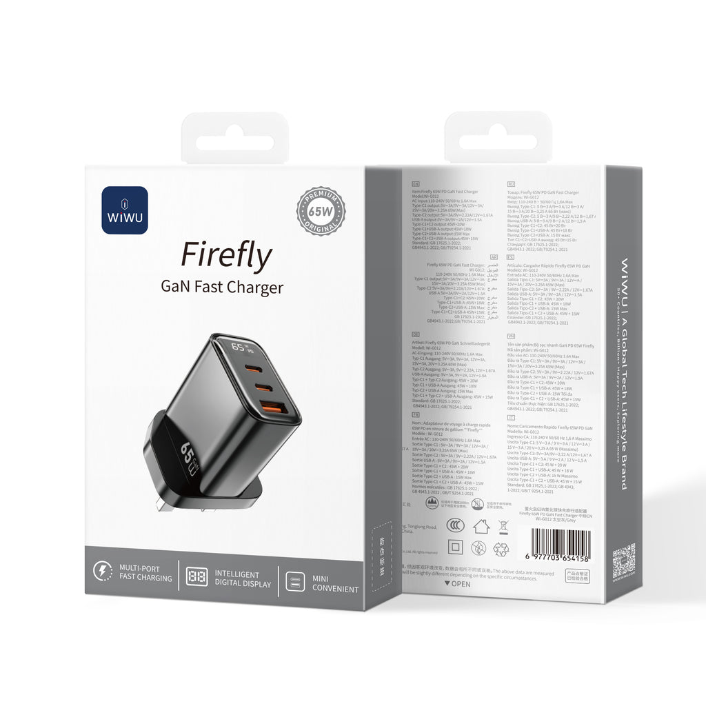 Firefly GaN Fast Charger 65W 2C+1A Wi-G012 EU - WiWU