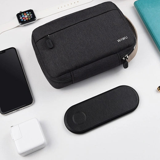 Cozy Organise Bag Electronic Storage Bag with Double Layers - Black - WiWU
