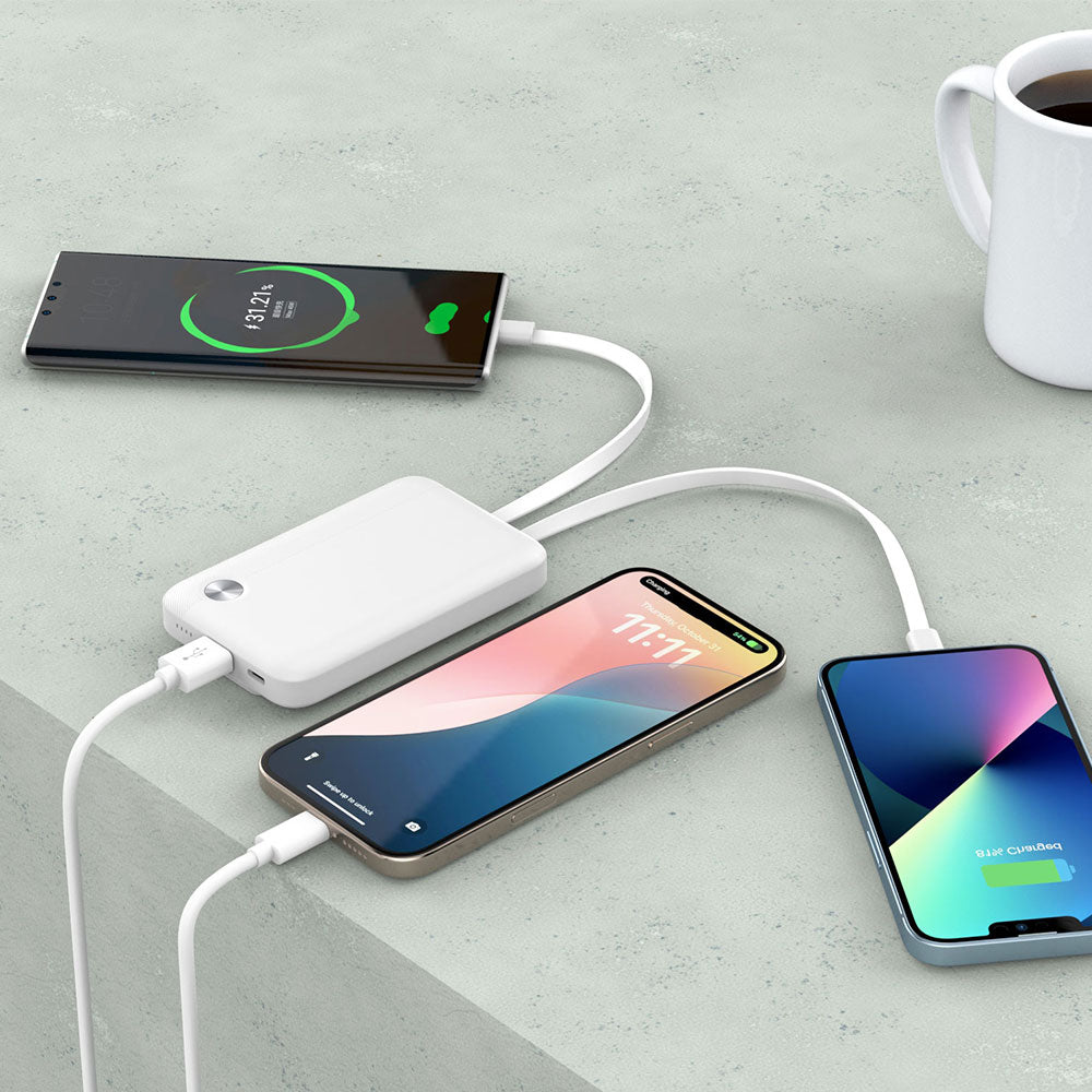 Endurance Built-in Dual Cable Power Bank 22.5W 10000mAh Wi-P060 - WiWU