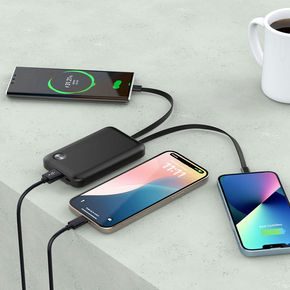 Endurance Built-in Dual Cable Power Bank 22.5W 10000mAh Wi-P060 - WiWU