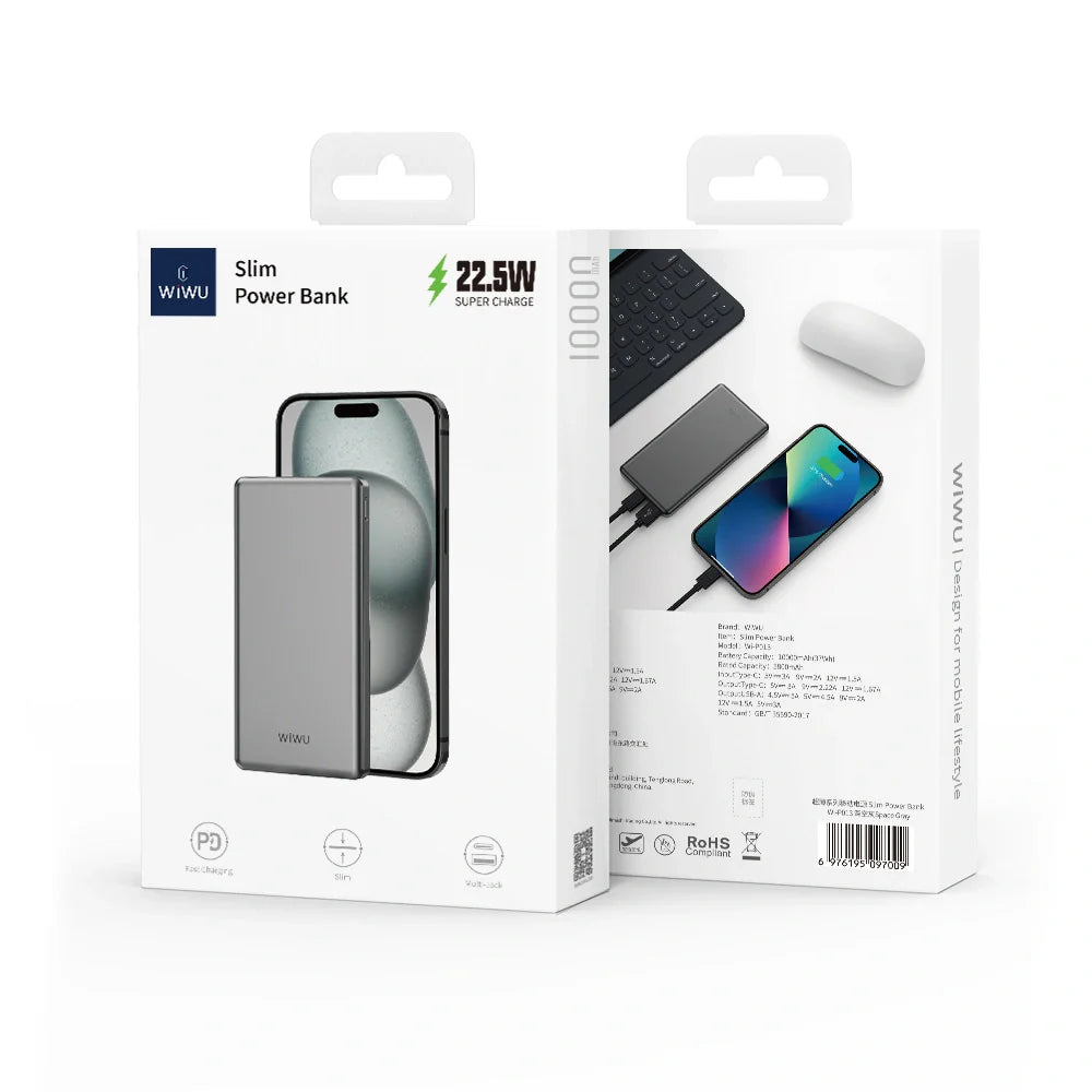 Wiwu - Ultra Slim 11mm Portable Power bank 10000mAh - Astro Store