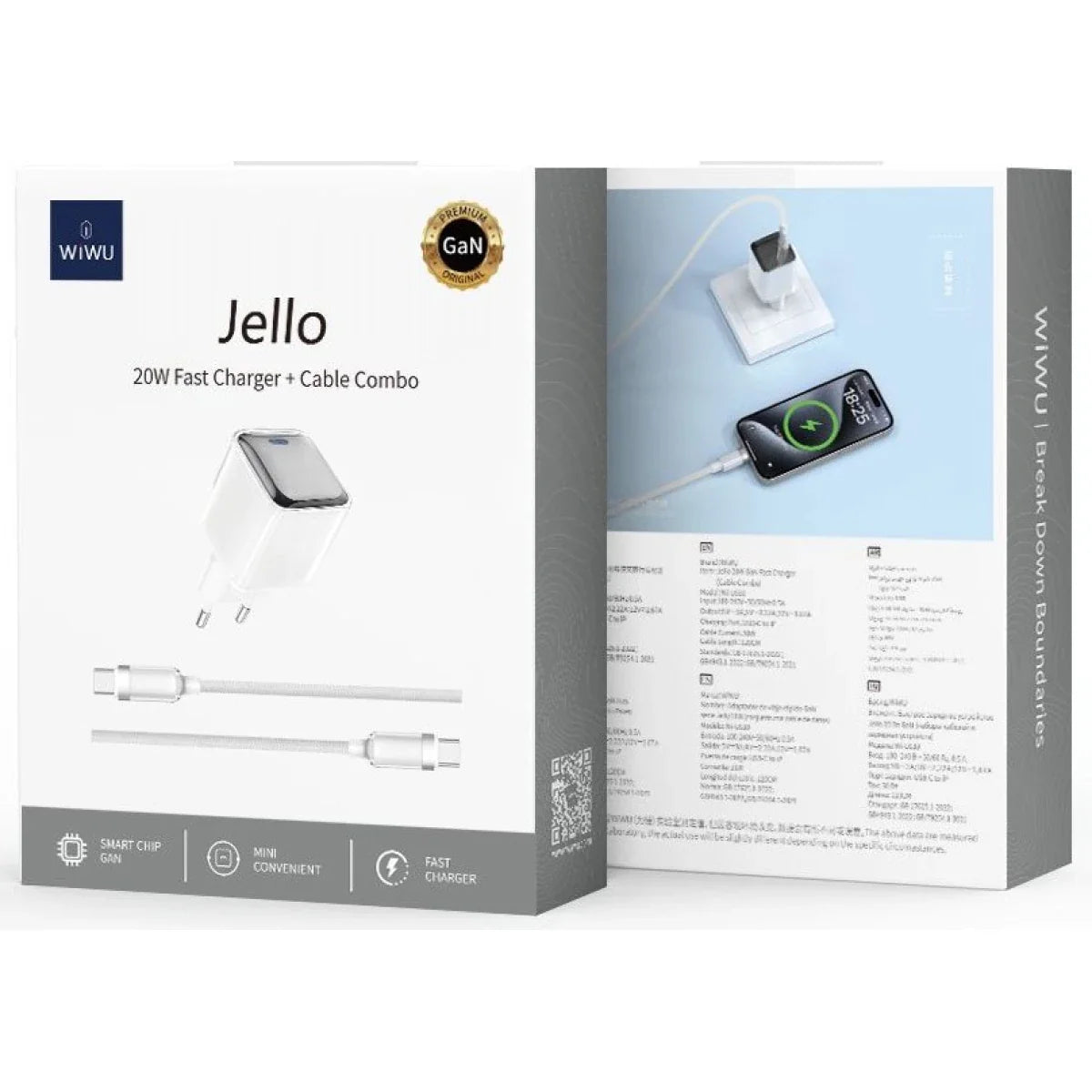 Jello Wi-U030 GaN Fast Charger USB-C 20W - WiWU