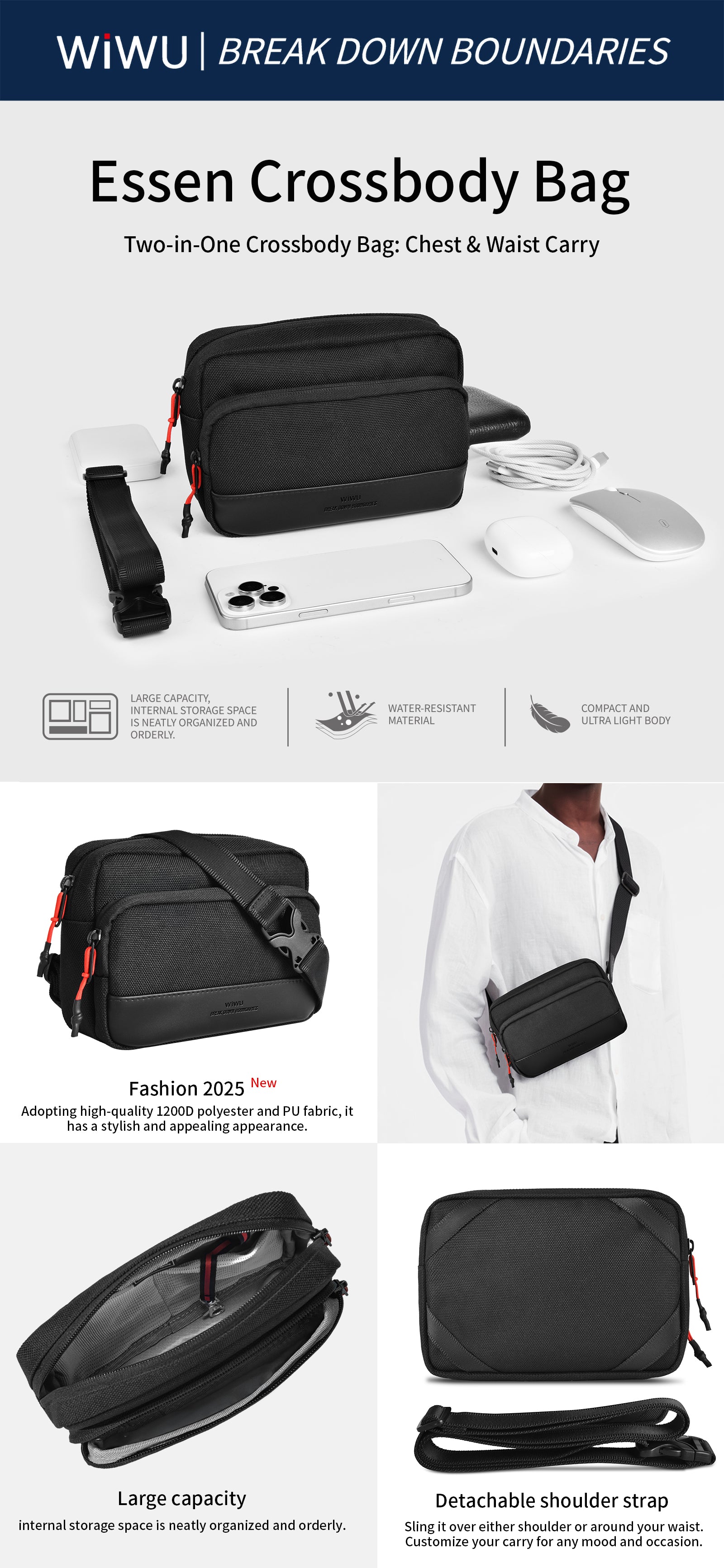 Essen 2 in 1 Crossbody Bag - WiWU