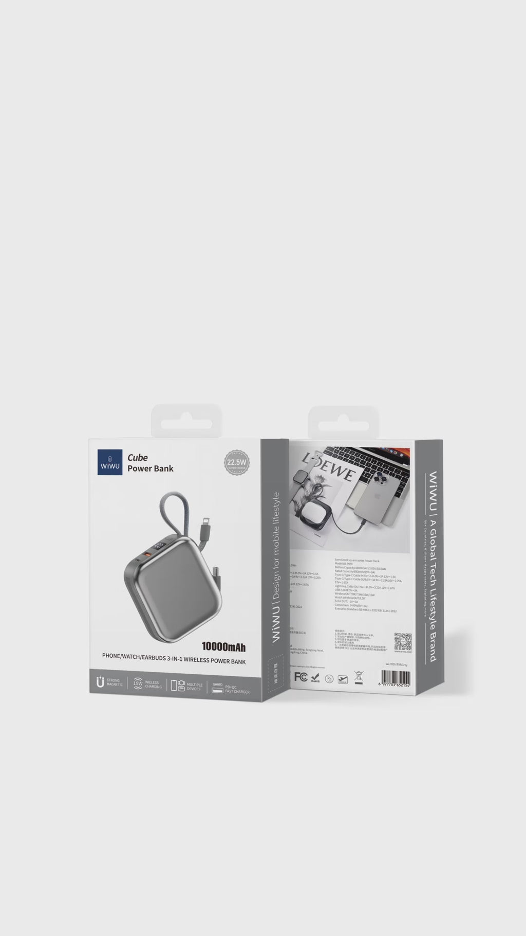 Cube Power Bank  Wi-P055 22.5W 10000mAh - WiWU