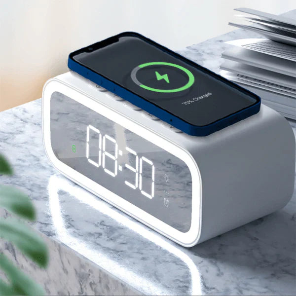 Wiwu -  15W WIRELESS CHARGER WITH DIGITAL ALARM CLOCK WI-W015 - Astro Store